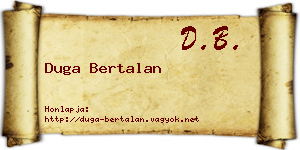 Duga Bertalan névjegykártya
